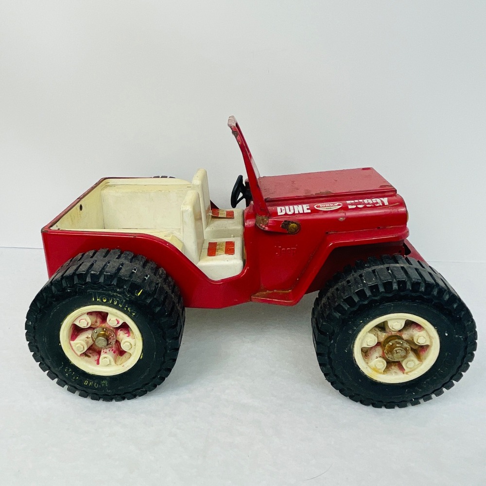 Vintage Tonka Dune Buggy Jeep Red Pressed Steel Toy Vehicle Oversized Tires